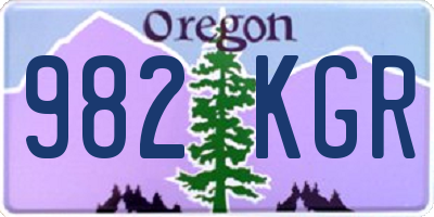 OR license plate 982KGR