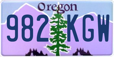 OR license plate 982KGW