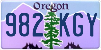 OR license plate 982KGY