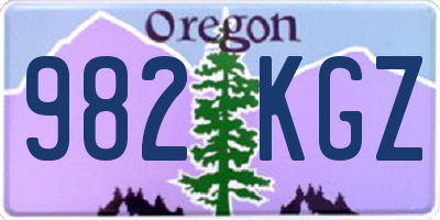 OR license plate 982KGZ