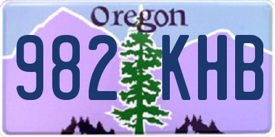 OR license plate 982KHB