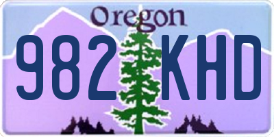 OR license plate 982KHD
