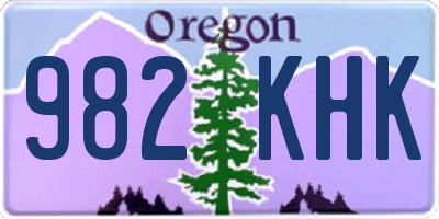 OR license plate 982KHK