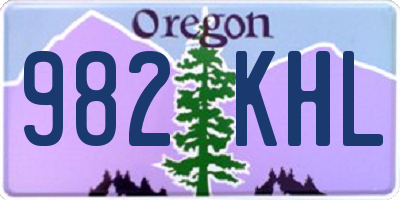OR license plate 982KHL