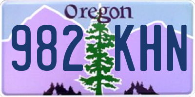 OR license plate 982KHN