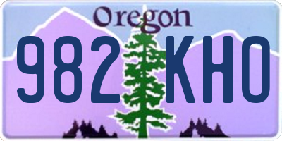 OR license plate 982KHO