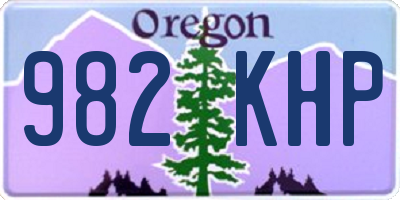 OR license plate 982KHP