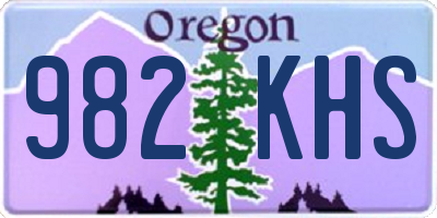 OR license plate 982KHS