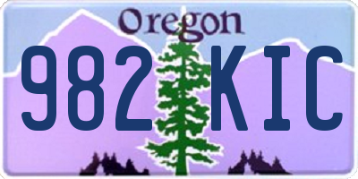 OR license plate 982KIC