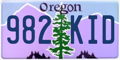 OR license plate 982KID