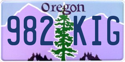 OR license plate 982KIG