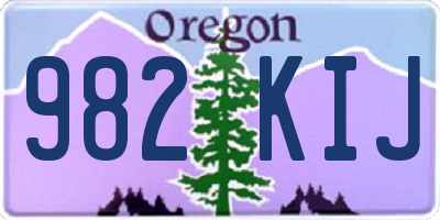 OR license plate 982KIJ