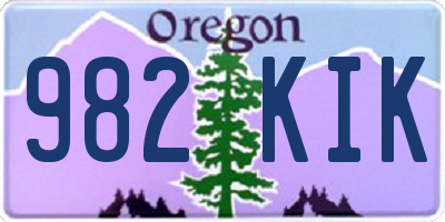 OR license plate 982KIK