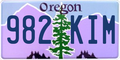 OR license plate 982KIM