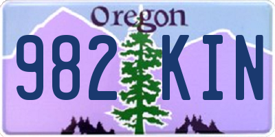 OR license plate 982KIN