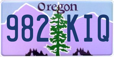 OR license plate 982KIQ