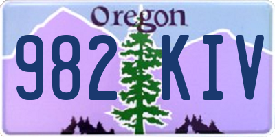 OR license plate 982KIV