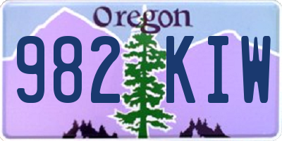 OR license plate 982KIW