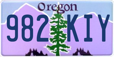 OR license plate 982KIY
