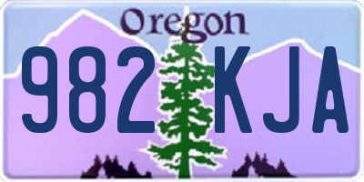 OR license plate 982KJA