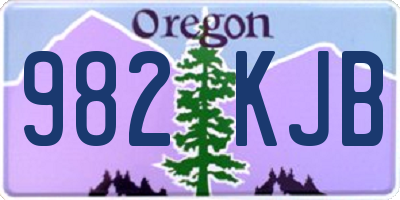 OR license plate 982KJB