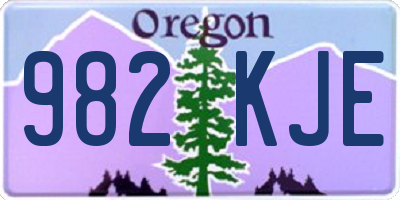 OR license plate 982KJE