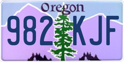 OR license plate 982KJF