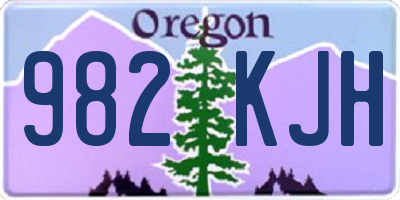 OR license plate 982KJH