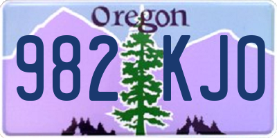 OR license plate 982KJO