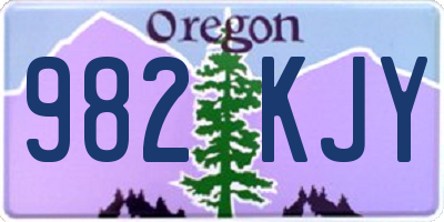 OR license plate 982KJY