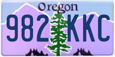 OR license plate 982KKC