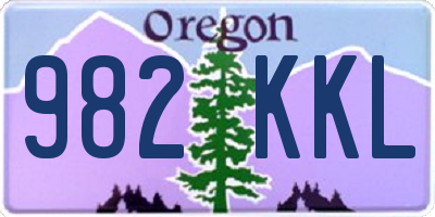 OR license plate 982KKL