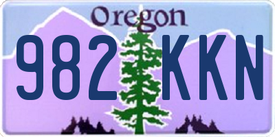 OR license plate 982KKN