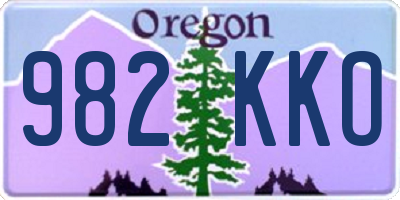 OR license plate 982KKO