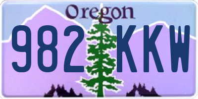 OR license plate 982KKW