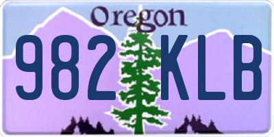 OR license plate 982KLB