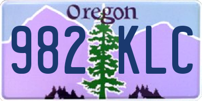OR license plate 982KLC