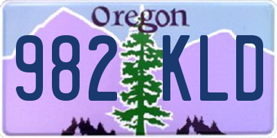OR license plate 982KLD