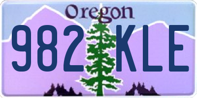 OR license plate 982KLE