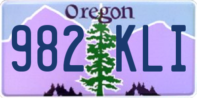 OR license plate 982KLI