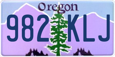 OR license plate 982KLJ