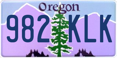 OR license plate 982KLK