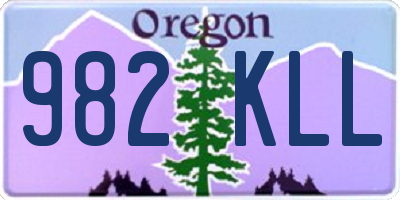 OR license plate 982KLL