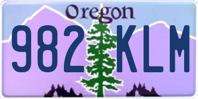 OR license plate 982KLM