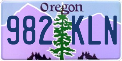 OR license plate 982KLN