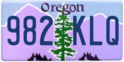 OR license plate 982KLQ