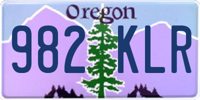 OR license plate 982KLR