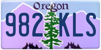OR license plate 982KLS