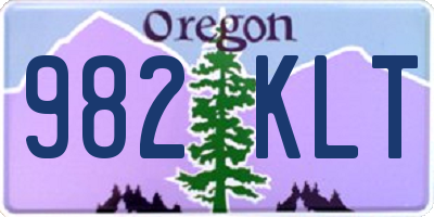 OR license plate 982KLT