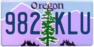 OR license plate 982KLU